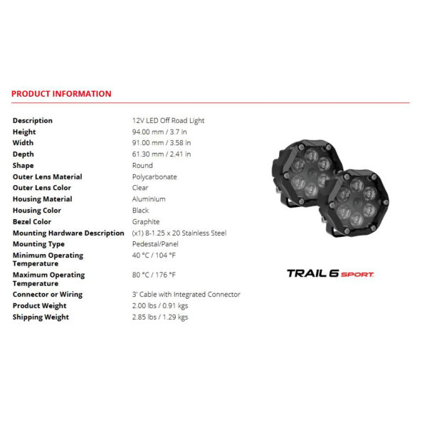 Jual Lampu JW Speaker Trail 6 Sport 3.7" Round LED Off Road Lights Original USA - Gambar 2