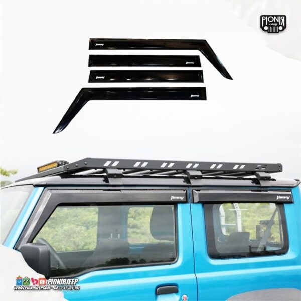 Talang Air Logo Jimny Rain Guard Deflector New Jimny jb74 - Gambar 2