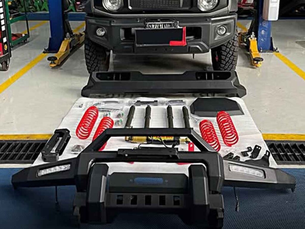 sebelum dilakukan modifikasi Suzuki Jimny Om Mobi di Pionir Auto Garage