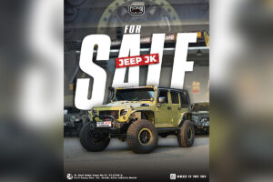 dijual Jeep JK modifikasi warna hijau army siap offroad dan harian