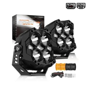 Novsight Cyber Series 6 Inch LED White Lens Warrior Black Jeep