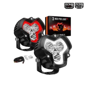 Novsight Halo SE 3 Inch LED Pod DRL Merah Putih untuk Jeep