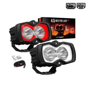 Novsight Halo SE 4.5 Inch LED Pod DRL Merah Putih untuk Jeep