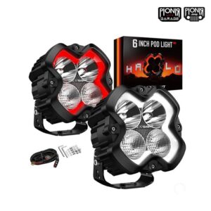 Novsight Halo SE 6 Inch LED Pod Red White DRL Jeep