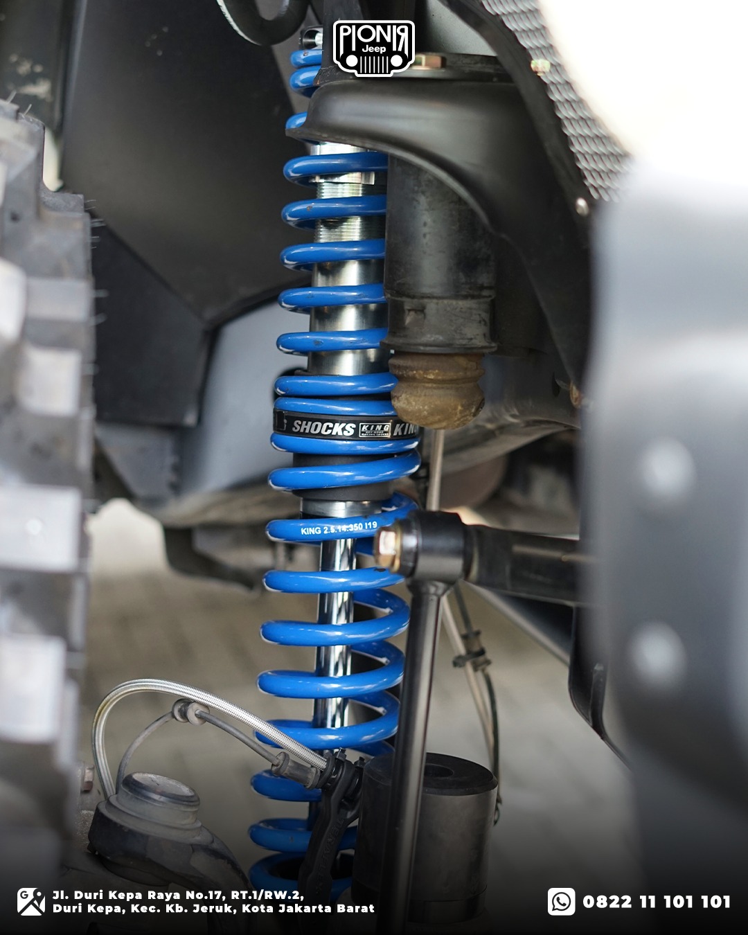 Suspensi Lift Kit Coilover EVO Manufacturing dan King Shock Close Up