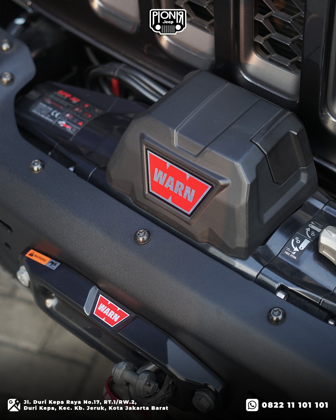 Variasi winch warn 10s heavy duty bumper depan mopar 10th anniversary pionir jeep pada jeep gladiator jt