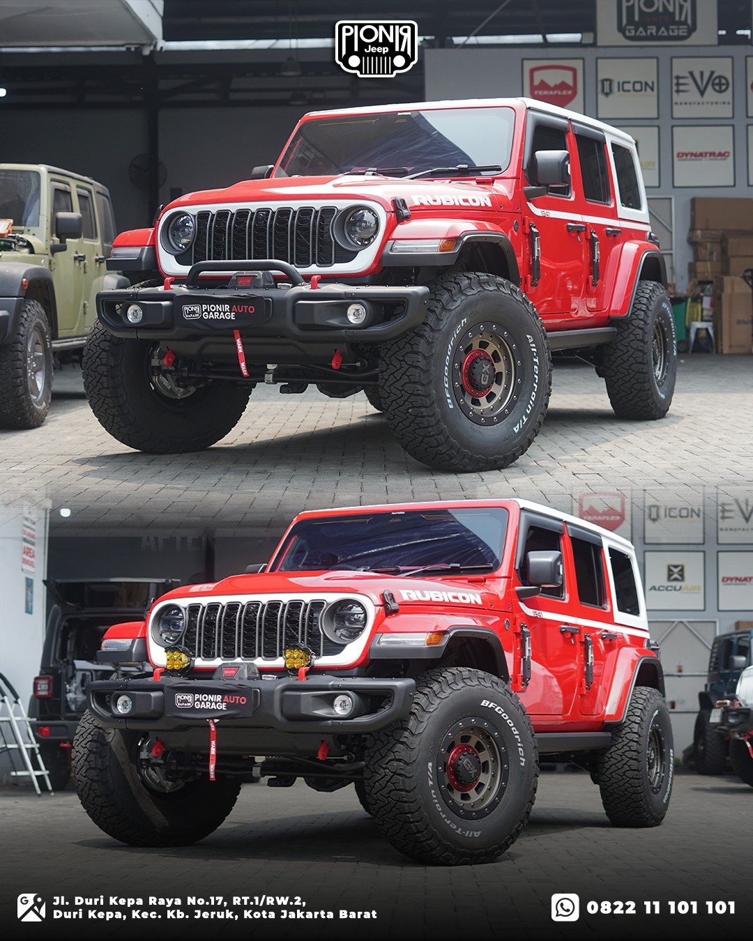 Aksesoris Perbandingan Sebelum Dan Sesudah Upgrade PIONIR JEEP Jeep Wrangler Rubicon JL Whitecap Edition 2026