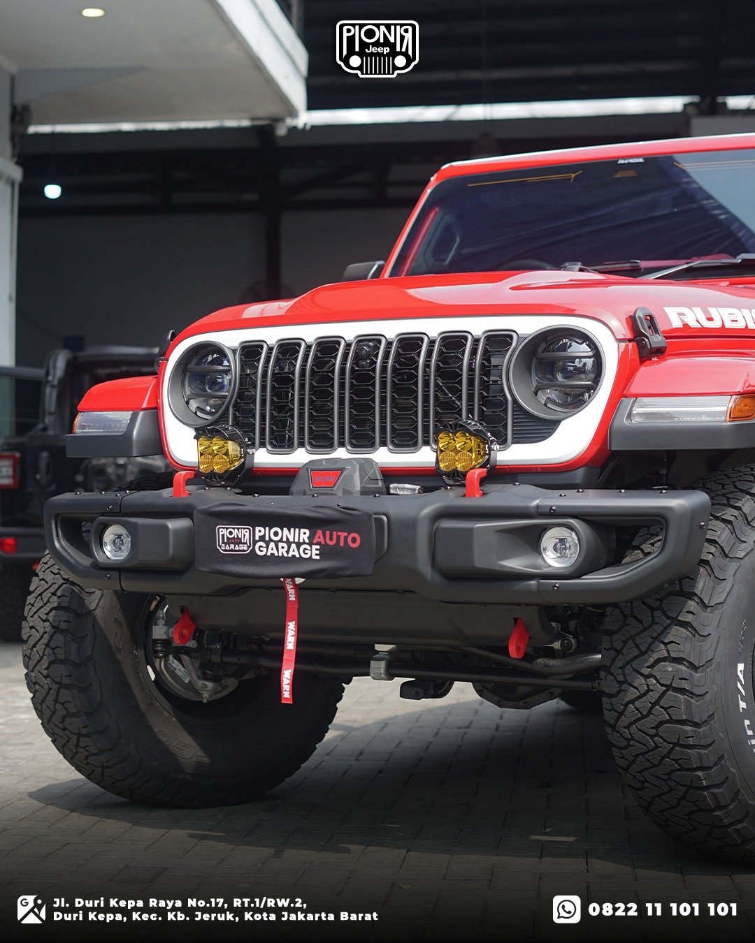 Modifikasi Lampu Baja Designs LP6 Amber Lens Dan Winch Warn VR EVO 8 Jeep Wrangler Rubicon JL Whitecap Edition 2026 PIONIR JEEP