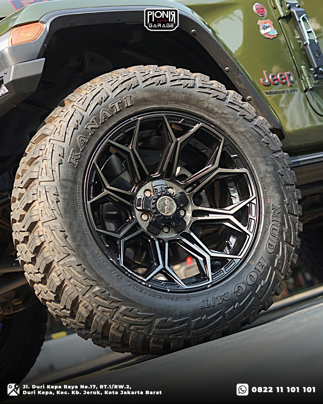 Modifikasi sektor roda velg 4Play Wheels Ring 20 dipadu ban Kanati Mud Hog MT 35 inci