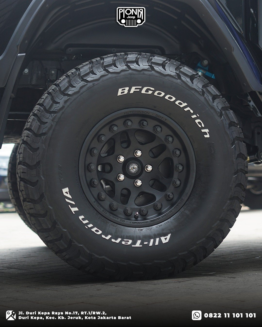 Ban BFGoodrich KO3 dan velg Hutchinson Rock Monster beadlock hitam
