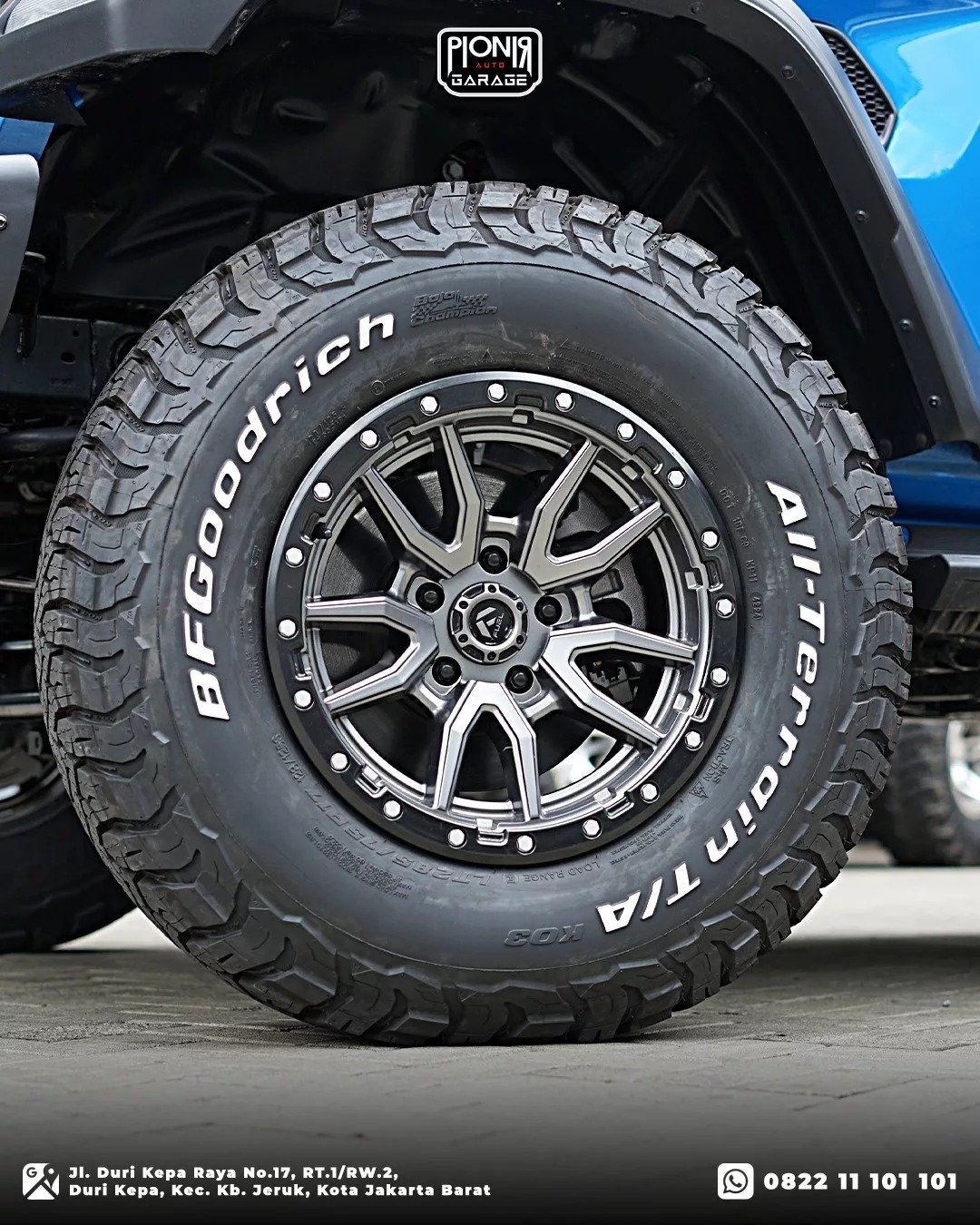 Variasi velg Fuel D680 Rebel dan ban BFGoodrich KO3 Jeep Rubicon JL
